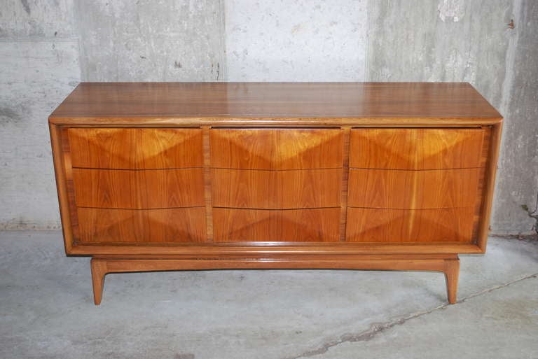 Mid-Century Modern Architectural Kagan Style Diamond Front Dresser