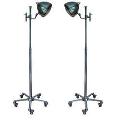 Pair of Industrial Floor Lamps