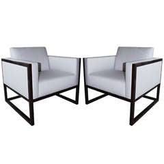 Pair of Cubist Club Chairs after Milo Baughman