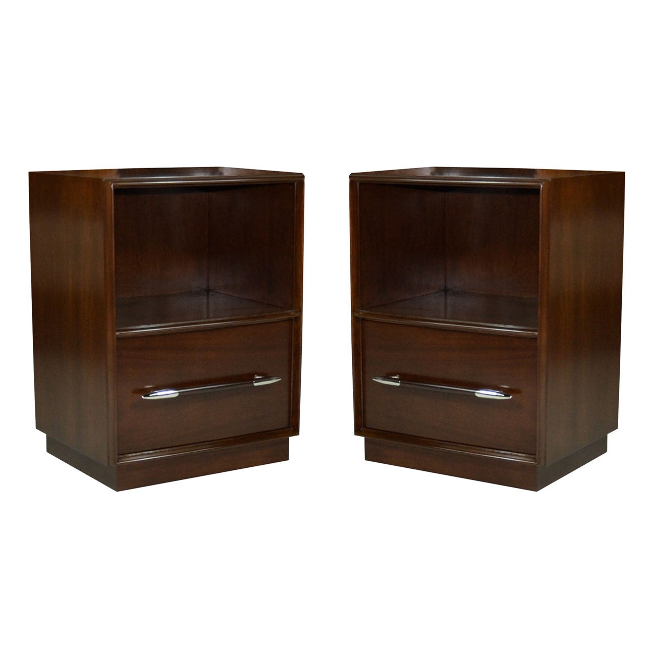 Classic Walnut Nightstands by T.H. Robsjohn-Gibbings for Widdicomb