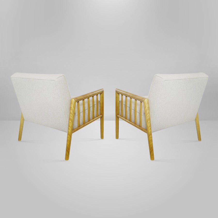 Bleached Pair of Lounge Chairs in the Manner of T.H. Robsjohn-Gibbings