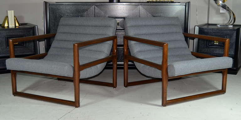 20th Century Pair of Milo Baughman Cube Lounge Chairs
