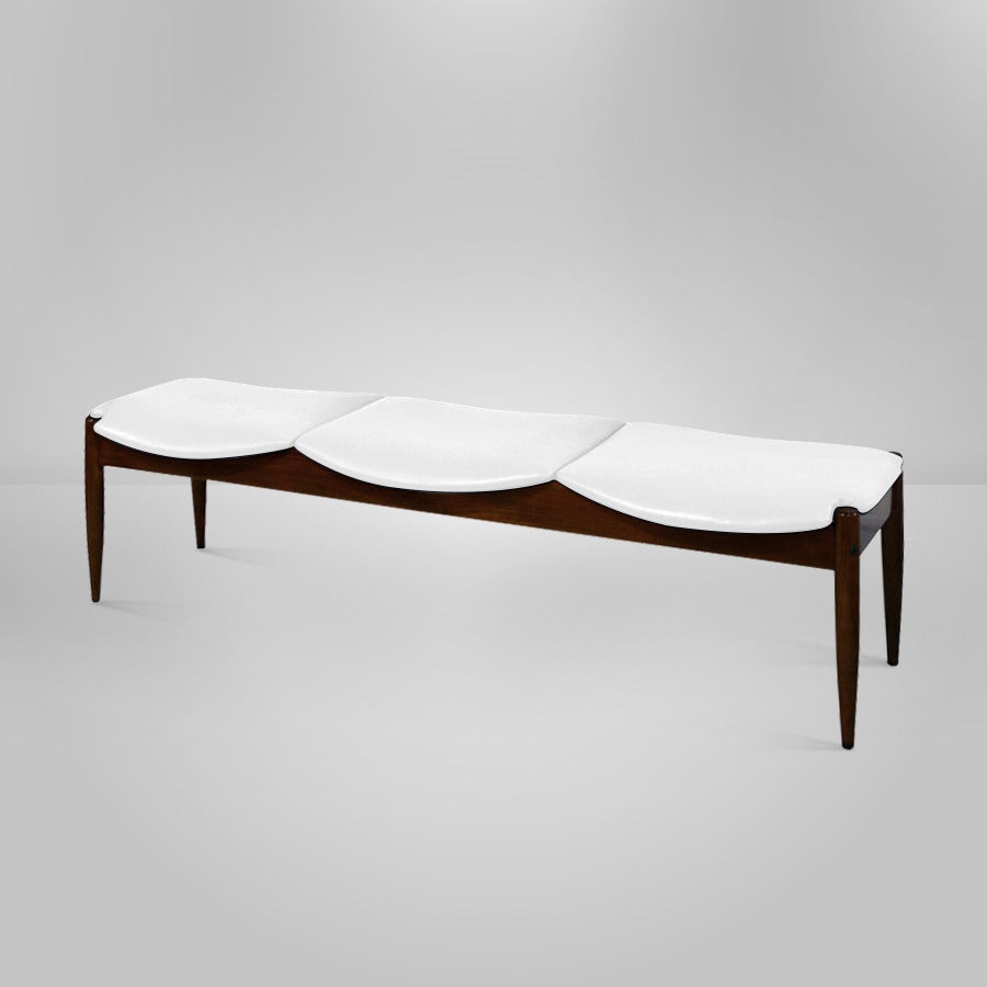 Stained Three-Seater Bench by John Stuart