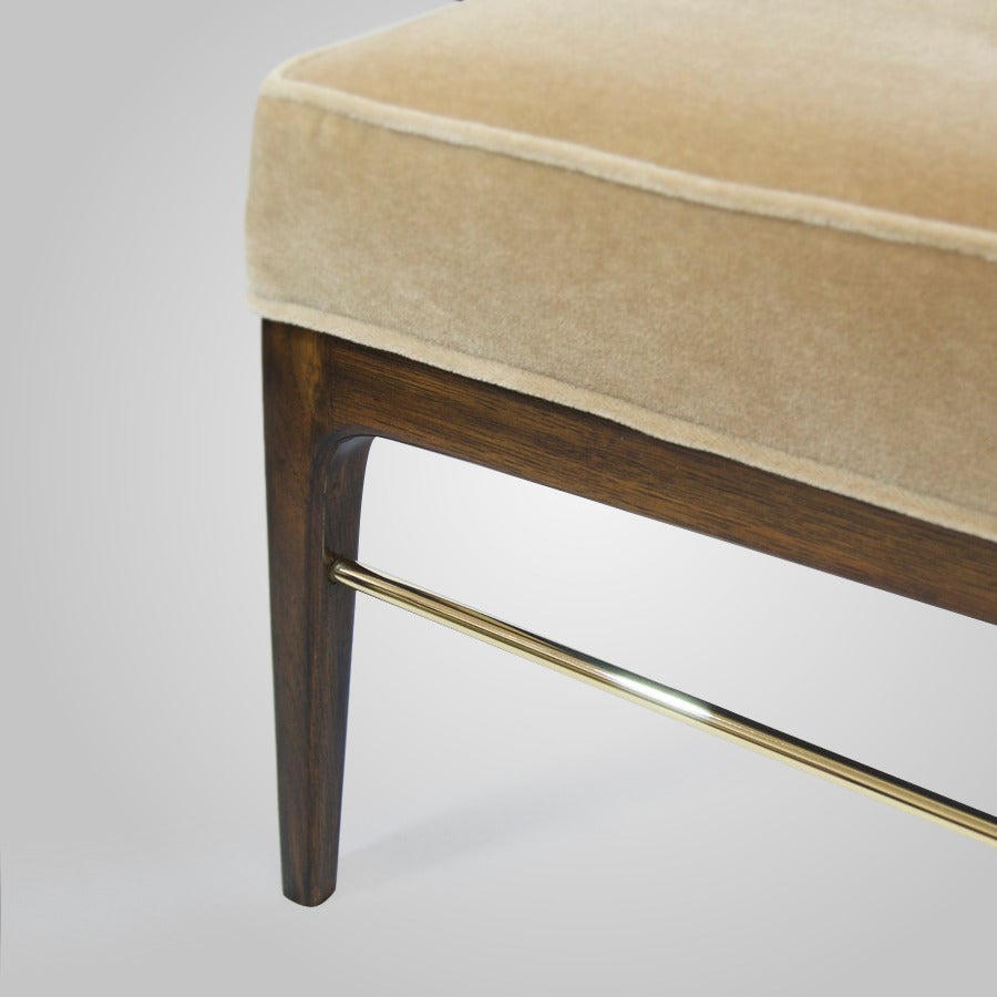 20th Century 1950s Brass Rodded Bench in the Manner of Edward Wormley
