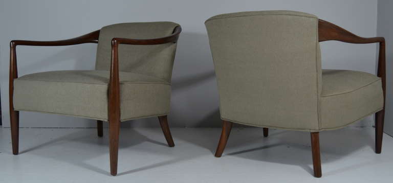 Wood Pair of Danish Modern Lounge Chairs