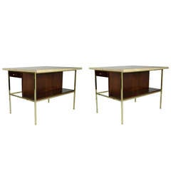 Travertine Top Side or End Tables by Paul McCobb