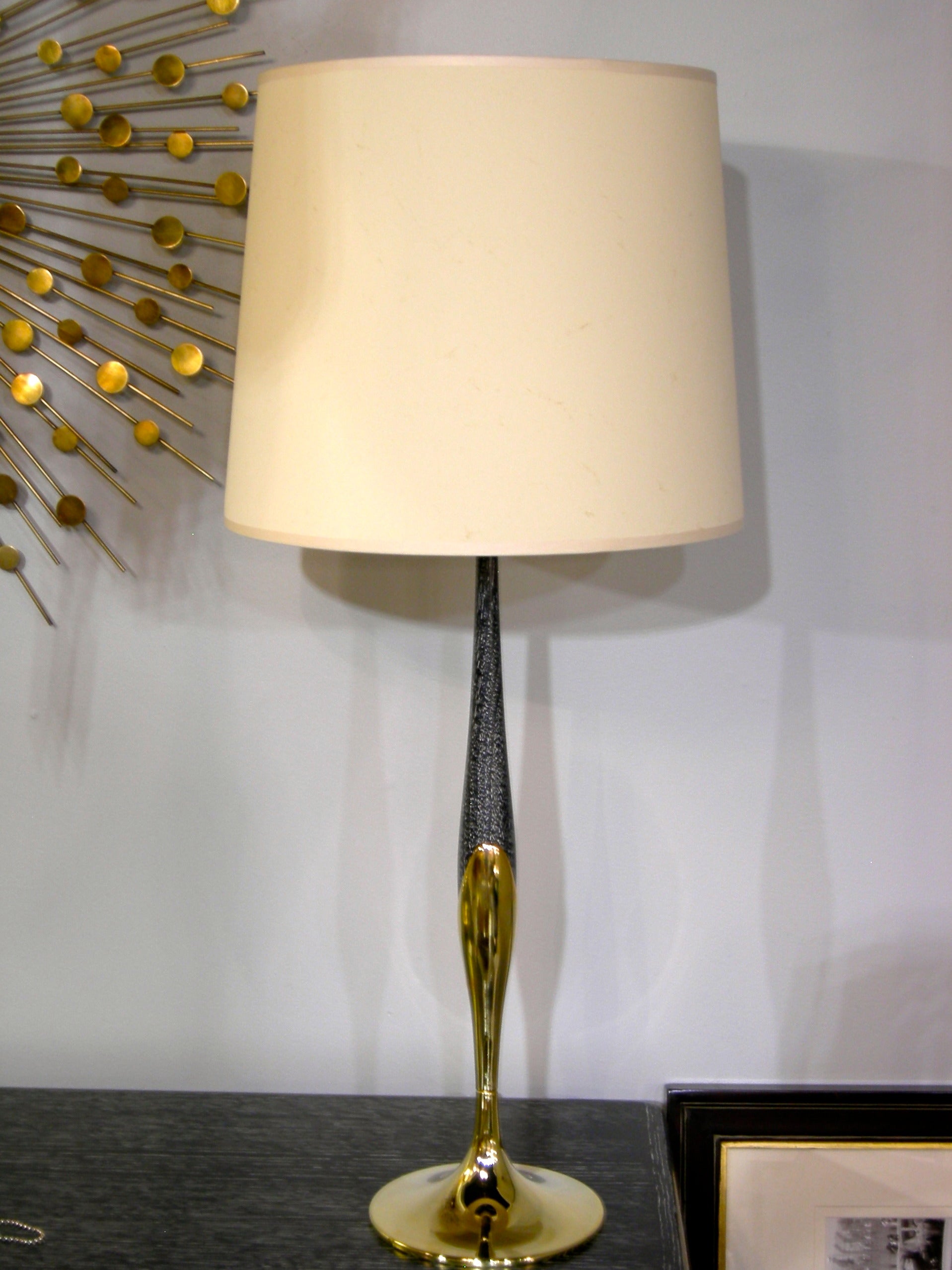 Ceruse and Brass Table Lamps by Laurel Co.
