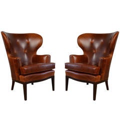 Early Wingback Chairs by Edward Wormley for Dunbar, circa 1940s