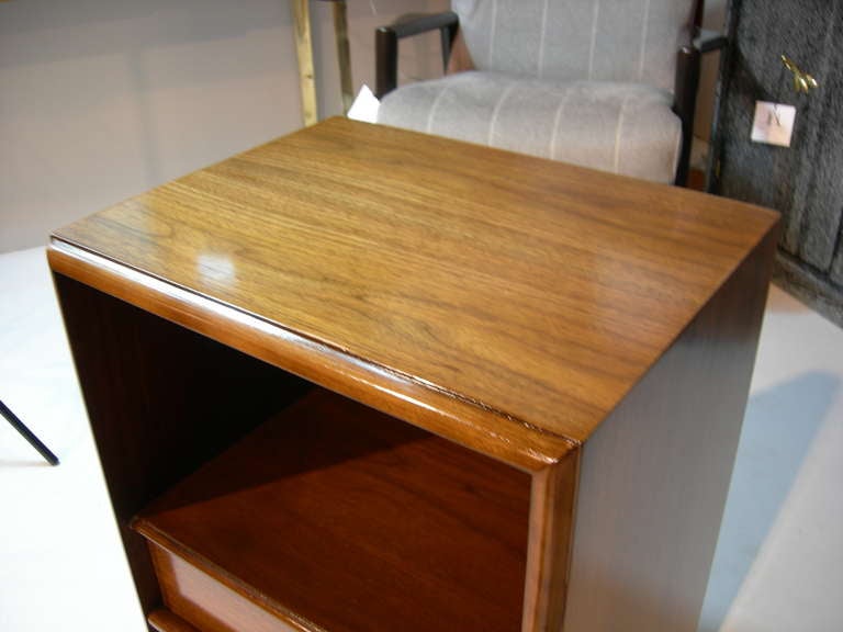 Classic Walnut Nightstands by T.H. Robsjohn-Gibbings In Excellent Condition In Westport, CT