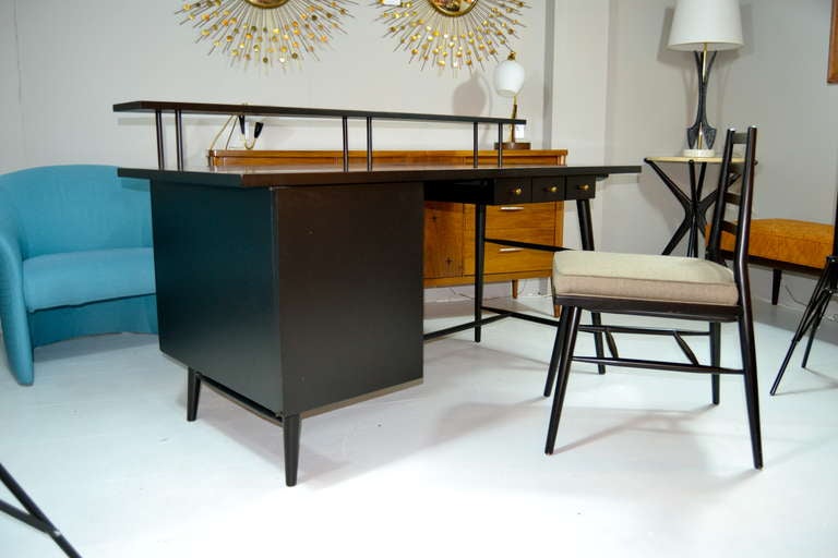Mid-Century Modern Paul McCobb Ebonized Desk & Chair | Predictor Line