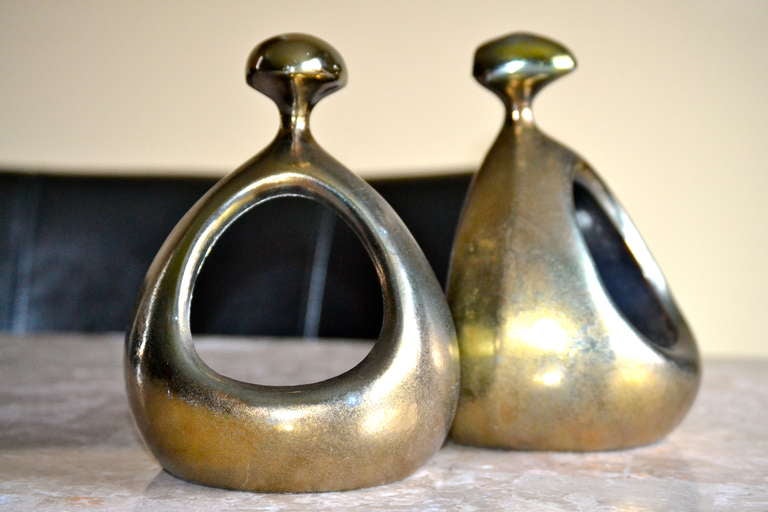 Stirrup Bronze Bookends by Ben Seibel for Jenfred Ware In Excellent Condition In Westport, CT