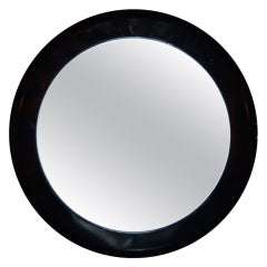 Modernist Black Lacquered Mirror
