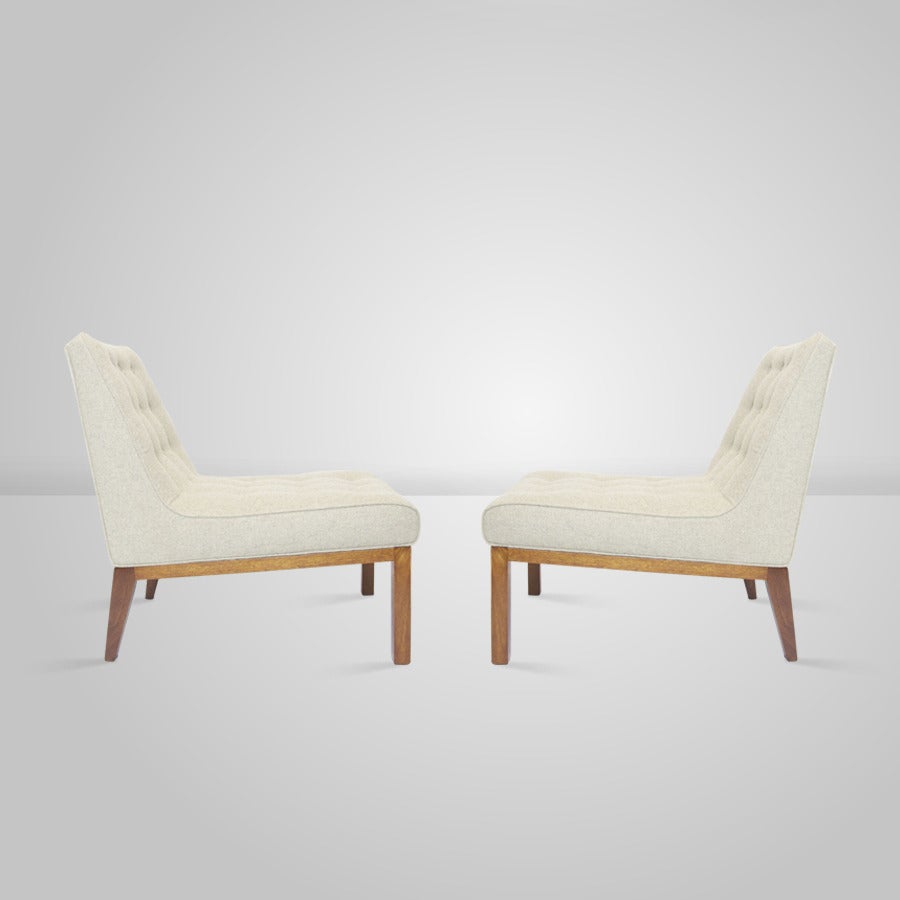 American Pair of Slipper Chairs by Edward Wormley for Dunbar, Model 5000A