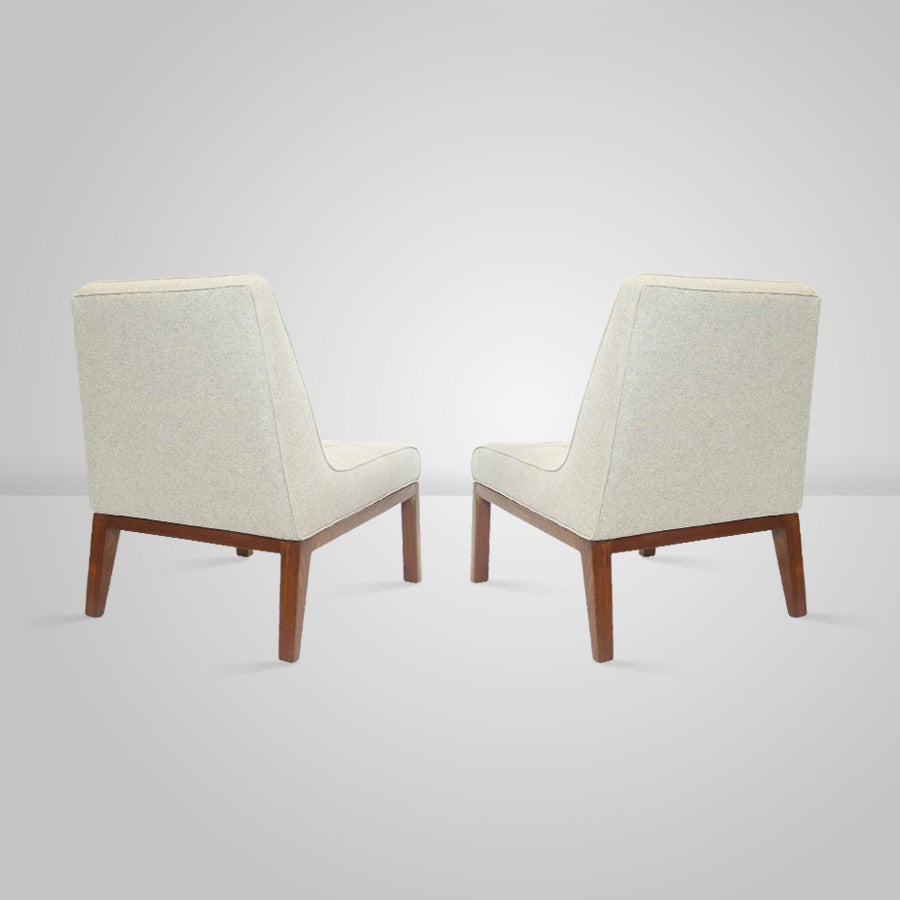 Pair of Slipper Chairs by Edward Wormley for Dunbar, Model 5000A In Excellent Condition In Westport, CT