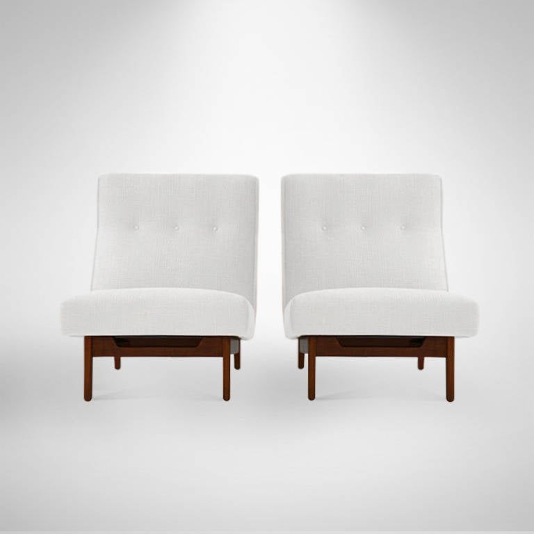 American Pair of Lounge or Slipper Chairs by Jens Risom