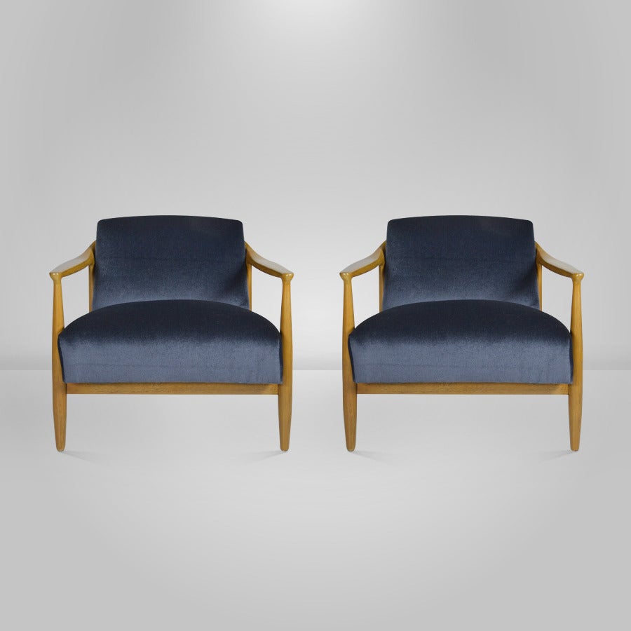 Ib Kofod-Larsen Lounge Chairs, Denmark 1950s In Excellent Condition In Westport, CT