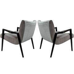 Pair of Winged-arm Lounge Chairs after Robsjohn-Gibbings