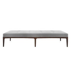 Extra Long Paul McCobb Style Bench in Grey Mohair