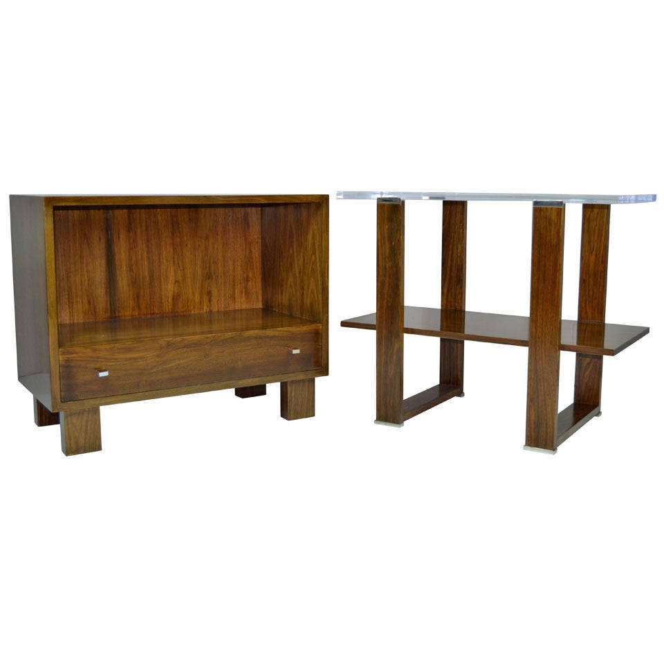 Pair of Rosewood Bedside Tables after Louis Sognot
