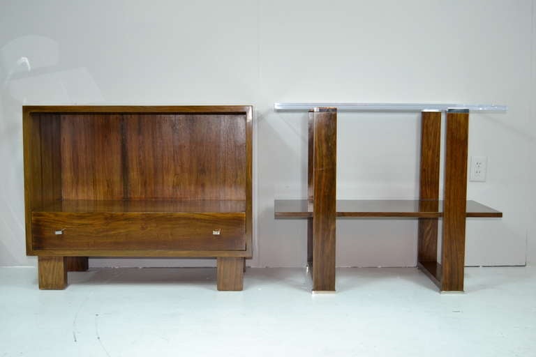 Mid-Century Modern Pair of Rosewood Bedside Tables after Louis Sognot