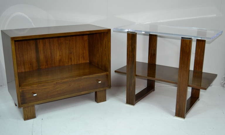 American Pair of Rosewood Bedside Tables after Louis Sognot