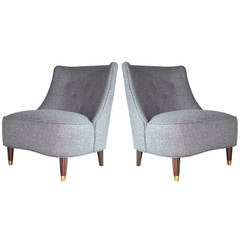 Modernist "Tear Drop" Lounge Chairs