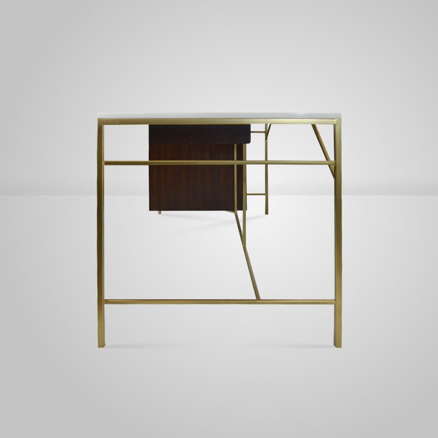 Mid-Century Modern Brass Desk Model C8815 by Paul McCobb, Irwin Collection, circa 1958