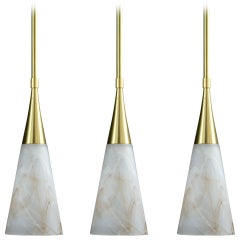 Set of Three Italian Stained Glass Pendants