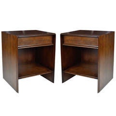 T.H. Robsjohn-Gibbings for Widdicomb Walnut Nightstands