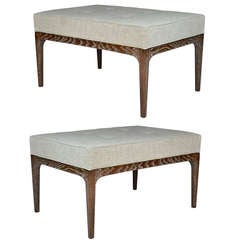 Used Pair of McCobb Style Cerused Benches