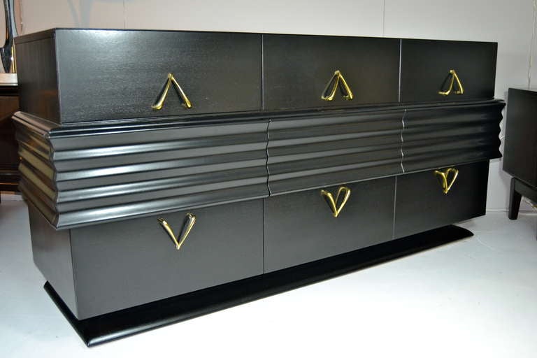 Modern Ebonized Wishbone Dresser