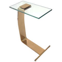 Cantilevered Brass Side Table after Karl Springer
