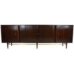 96" Tambour Credenza in the manner of Paul McCobb