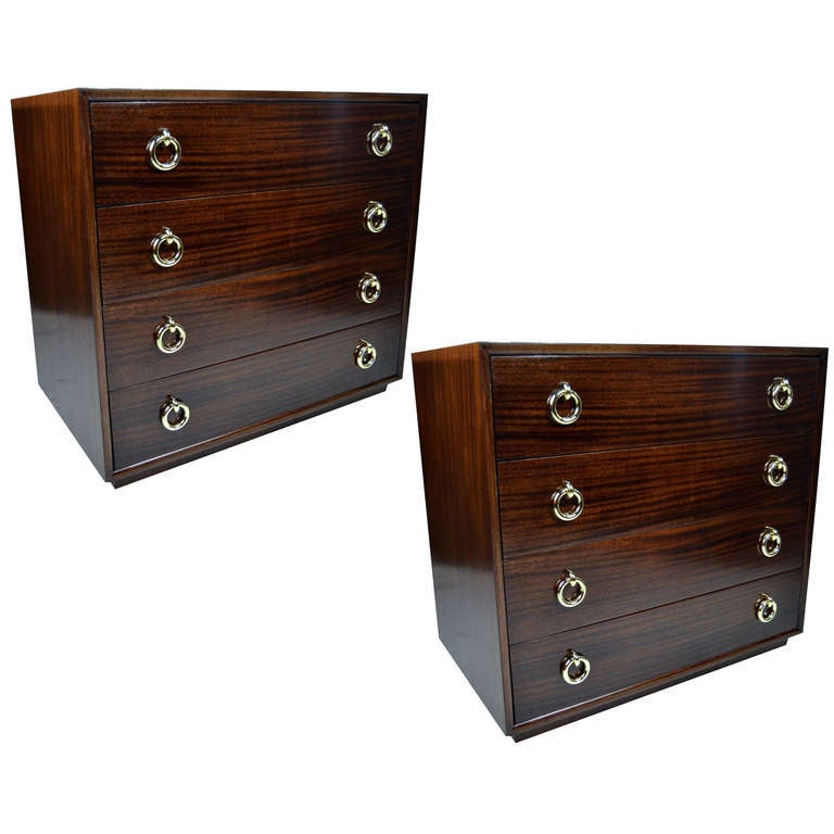 Pair of Sapele Mahogany Chests