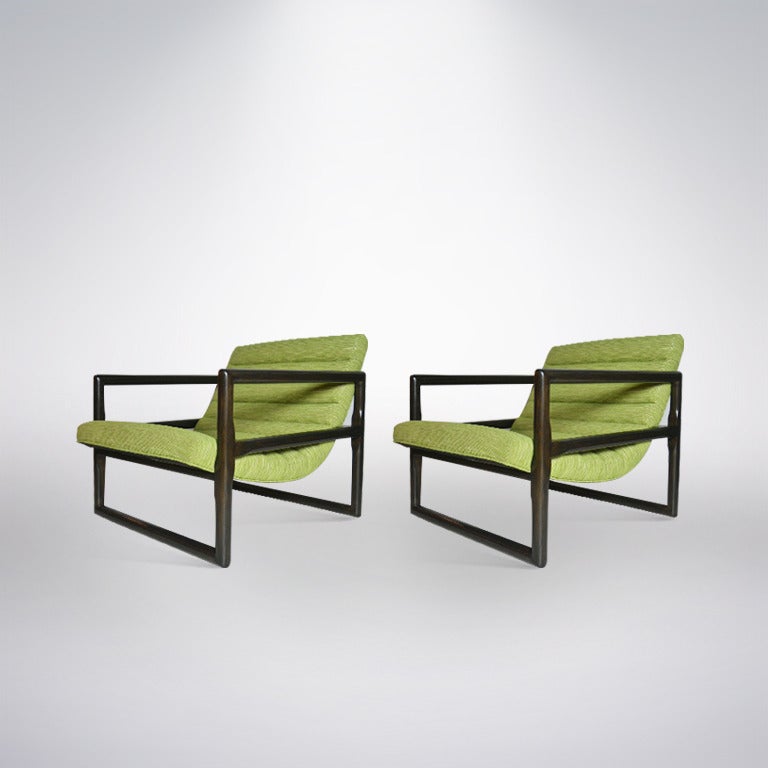 Mid-Century Modern Milo Baughman for Thayer Coggin Cube Lounge Chairs