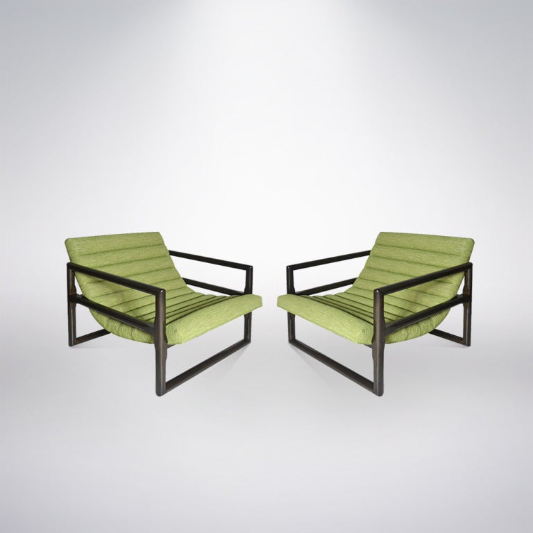 Upholstery Milo Baughman for Thayer Coggin Cube Lounge Chairs