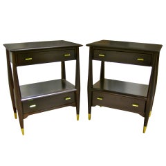 Vintage Pair of Ponti Style Bedside Tables