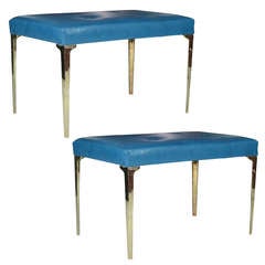 Dynamic Pair of Brass Benches Dynamic Pair of Brass Benches