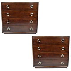 Pair of Sapele Mahogany Chests