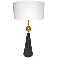 Gerald Thurston Matte Black Ceramic Lamp