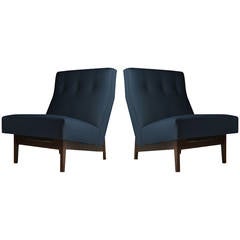 Pair of Floating Jens Risom Slipper or Lounge Chairs