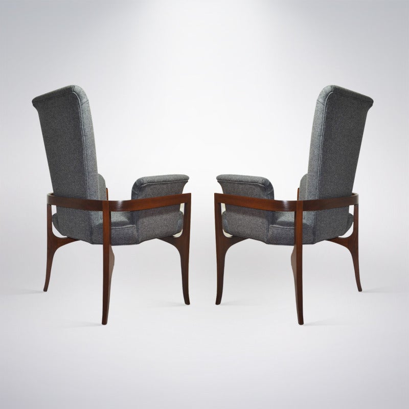 Pair of Sculptural Armchairs by James Mont In Excellent Condition In Westport, CT