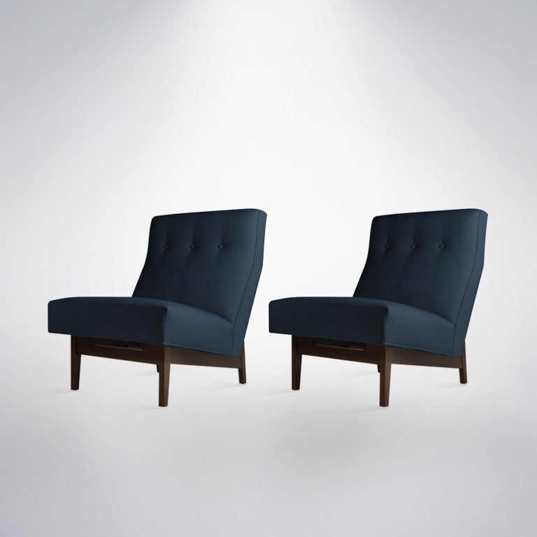 American Pair of Floating Jens Risom Slipper or Lounge Chairs