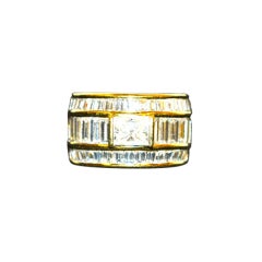 Diamond and Gold Wide Band Ring