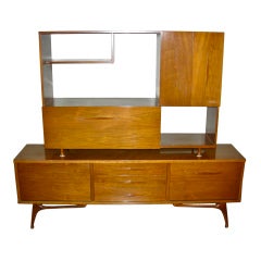 Vintage Two Piece Illuminated Bar/Sideboard in the manner of Gio Ponti