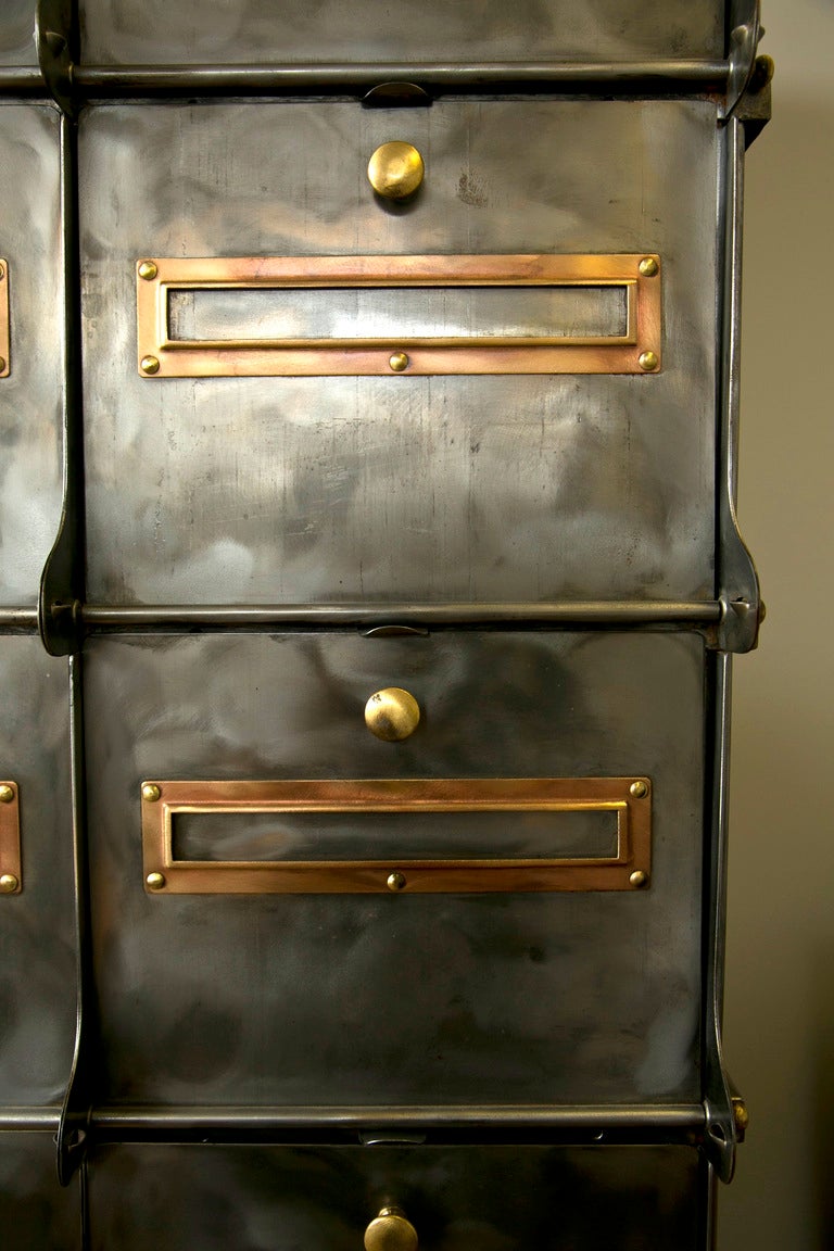 Mid-20th Century French Industrial Age Postal Cabinet