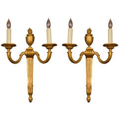 Classical French Neoclassical Style Gilt Bronze Sconce Pair 7