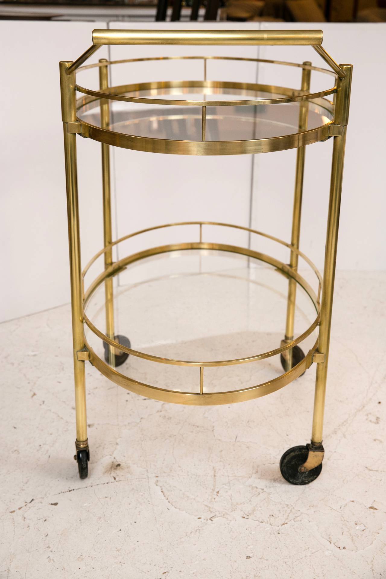 American Mid-Century Brass Bar Cart