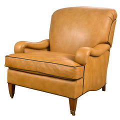 Fauteuil Club en cuir par Edward Ferrell