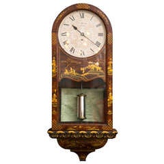 Fine Antique Neoclassical Chinoiserie Wall Clock
